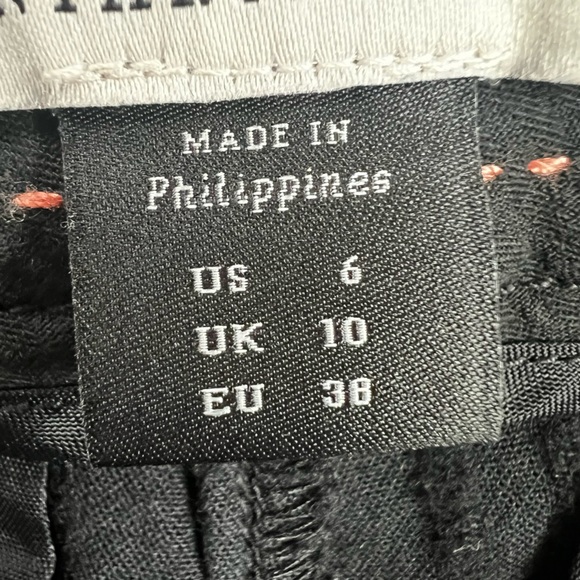 Anthropologie essential slim black pants with a textured plaid pattern size 6 - Picture 5 of 14